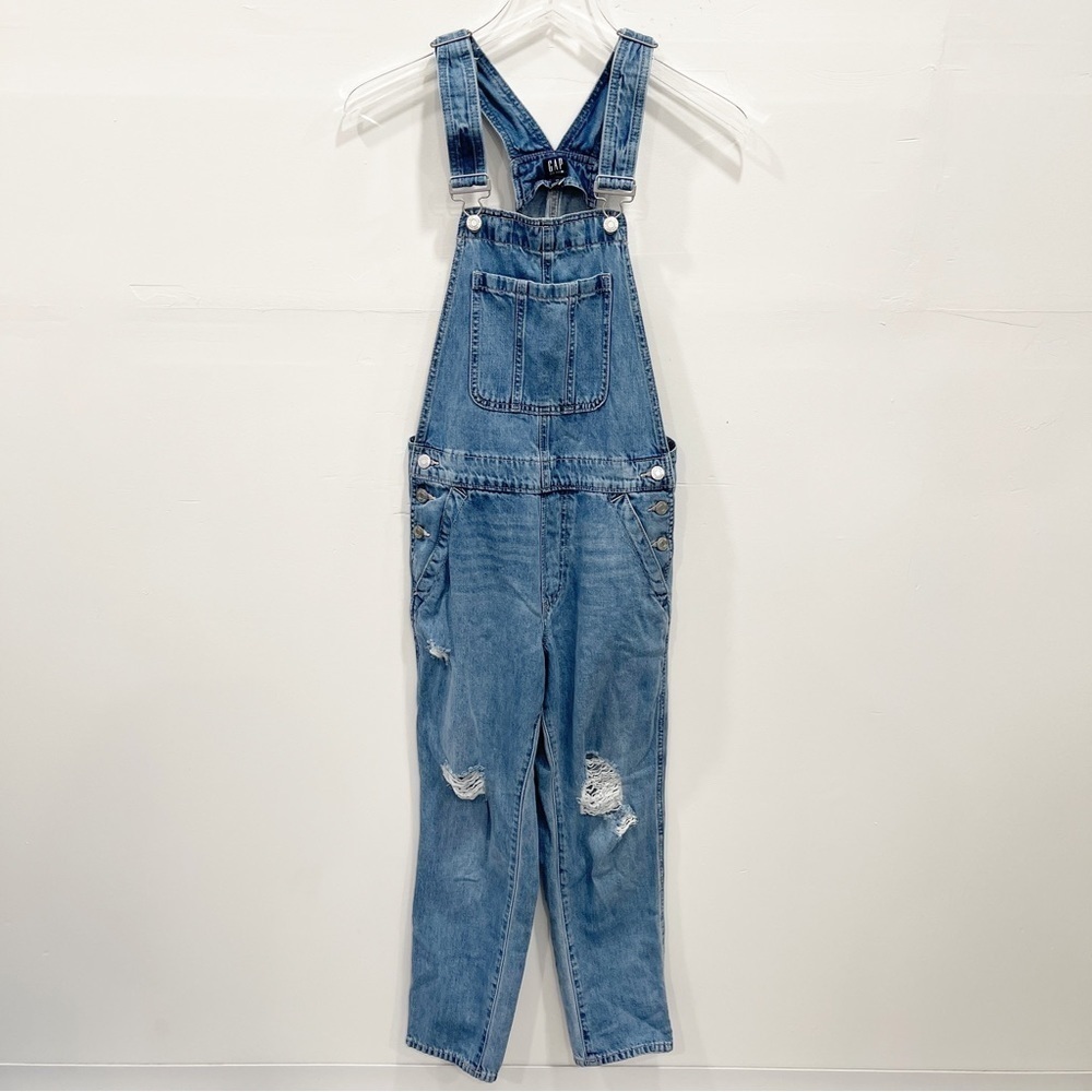 Gap Denim Distressed Slouchy Overalls Size XS